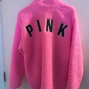 Pink Quarter-Zip Sherpa